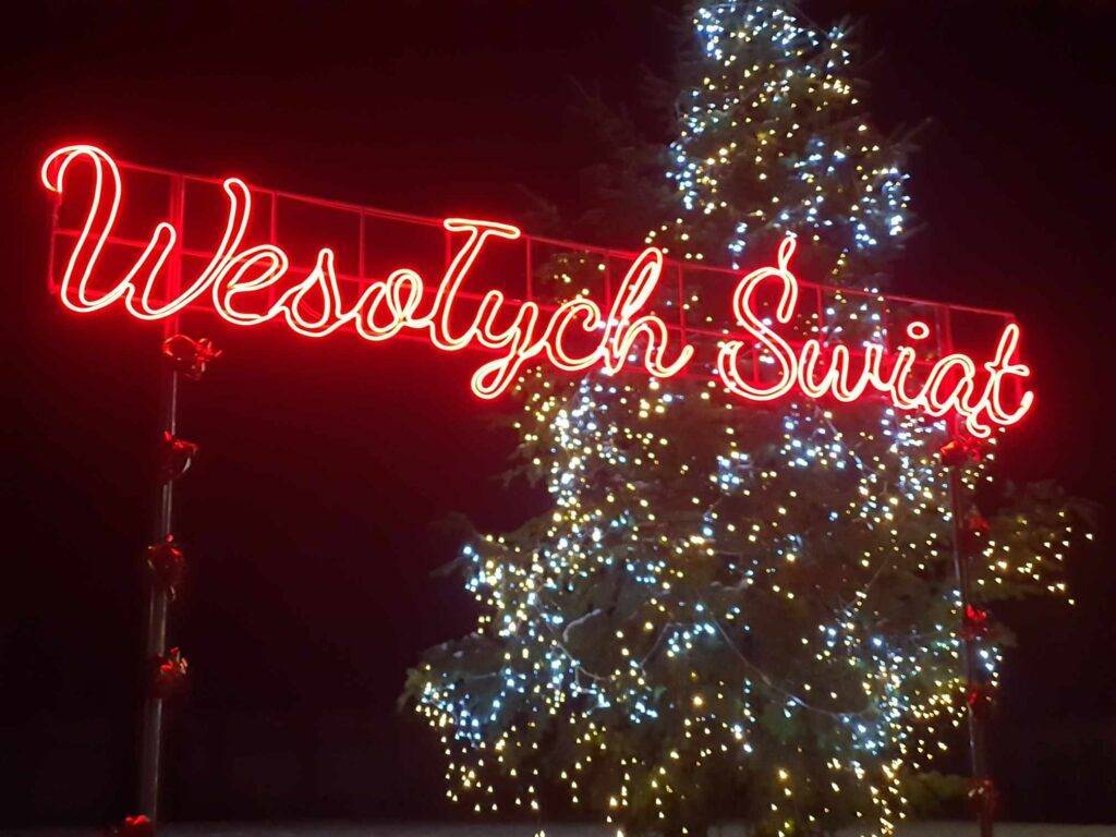 Neon Świetlny Wesołych Świąt